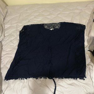 New York & Company navy blue cover up/blouse S/M